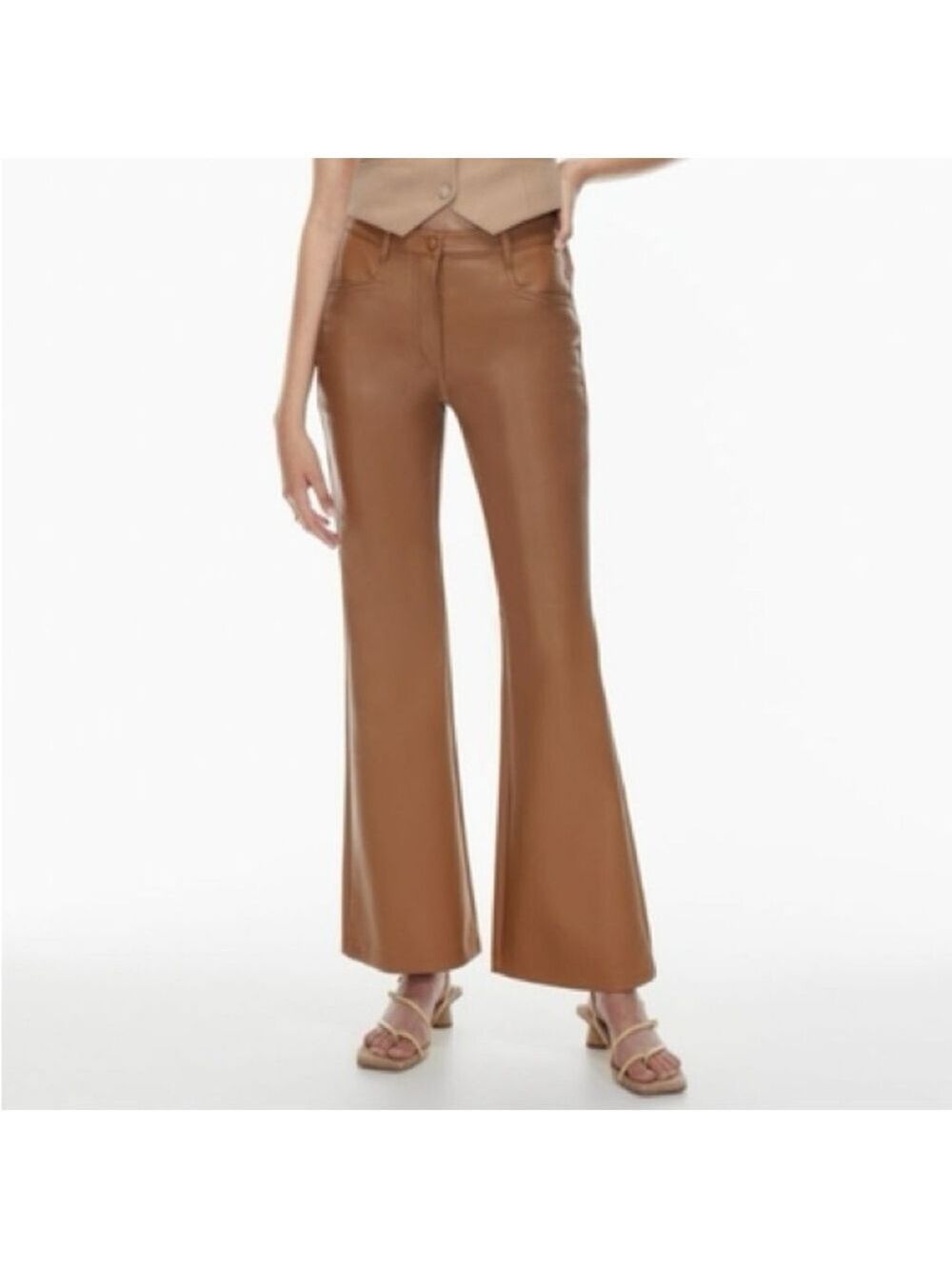 ARITZIA NWT Vegan Leather Wilfred Beatrix High-waisted flared pants